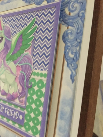 Unicorn - Best Friend - Purple & Green  Card Topper by Beverley Hazelgrave