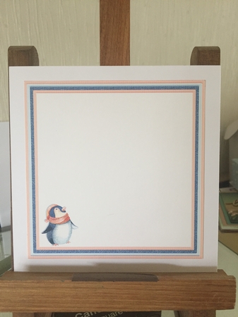 CHRISTMAS PENGUIN SQUARES 7.5 Quick Layer Card & Insert by Beverley Hazelgrave