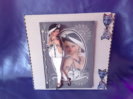 Black and White Fashion Reflections A5 Card Front & Decoupage by Beverley Pleasants