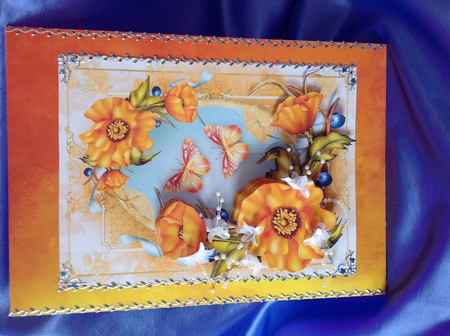 Orange Poppies with Butterflies Mini Kit by Beverley Pleasants