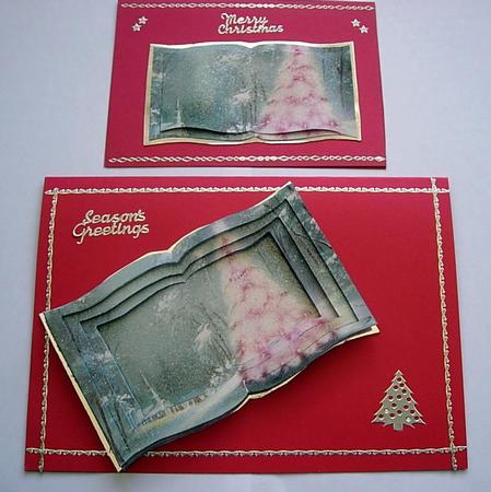 Oh Pink Christmas Tree Tunnel Book Sheet by bev potter