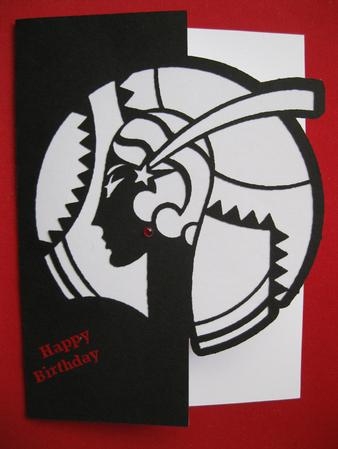 Art Deco Over The Edge Card by Beverley Rollings