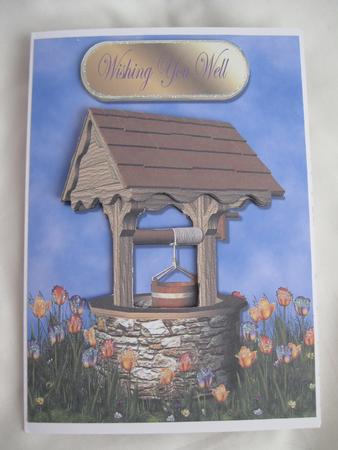 Wishing You Well Decoupage Quick Card Front by Beverley Rollings