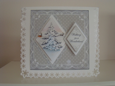 Snow Tree Walking in Wonderland 7in Double Diamond Topper by Beverly Carmichael