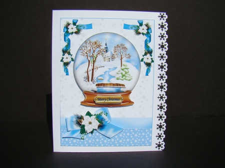 Snow globe Christmas church by Beverly Carmichael