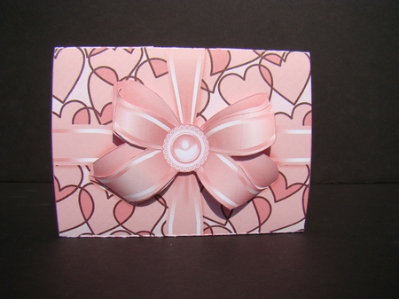 Gift Box Pink Hearts Background with Bow Decoupage by Beverly Carmichael
