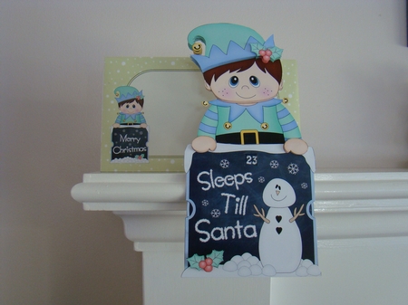 On the Shelf Sleeps Till Santa Card Kit - Cute Little Christmas Elf by Beverly Carmichael