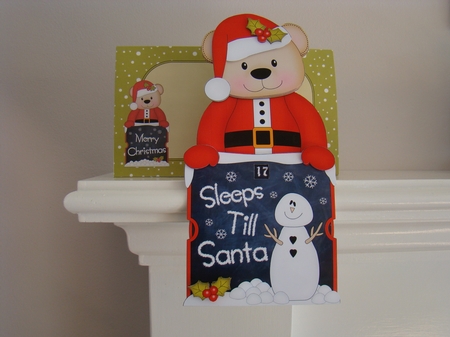On the Shelf Sleeps Till Santa Card Kit - Livvy Bear by Beverly Carmichael