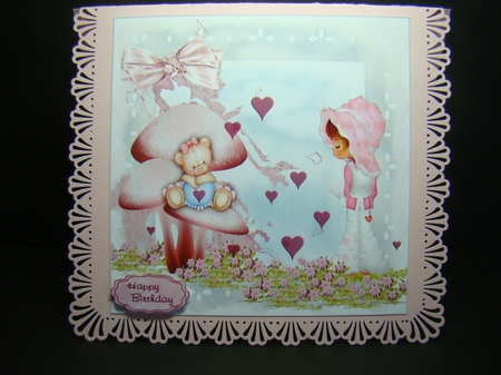teddy and hearts by Beverly Carmichael