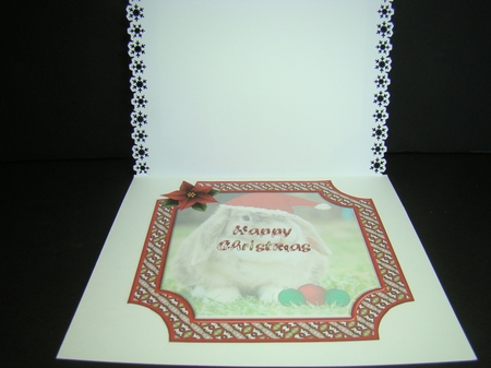 JJ PETS LOVE CHRISTMAS TOO 8X8 LOP EARED RABBIT INSERT HAPPY CHRISTMAS by Beverly Carmichael