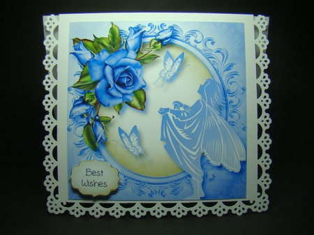 Fairy, Flutters & Blue Roses 8x8 by Beverly Carmichael