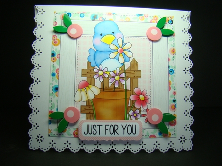 Bird + Flowers Square Card 1 by Beverly Carmichael