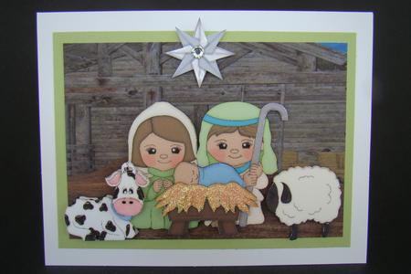 Nativity in a Barn with Mary and Joseph by Beverly Carmichael