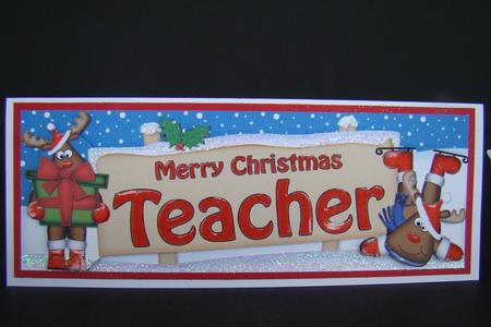 Xmas Teacher Rudolph Signpost Large Dl Easicut 3D Decoupage by Beverly Carmichael
