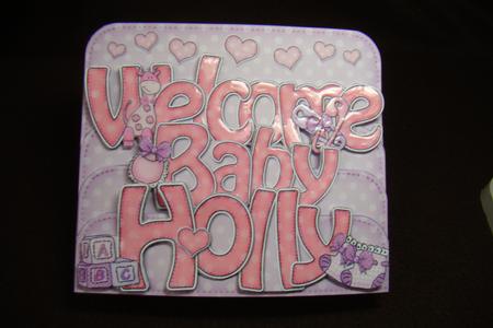 3D Welcome Baby Holly Pop Out Word Card Kit by Beverly Carmichael