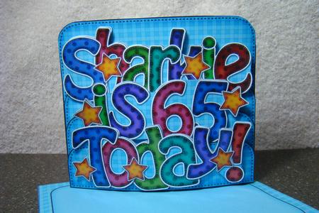 3D Sharkie is 65 with Stars Pop Out Word Card by Beverly Carmichael