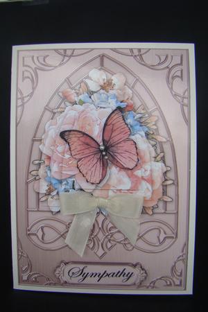 Pretty Butterflies & Flowers Fancy Arch Shaped Pyramid Sheet by Beverly Carmichael