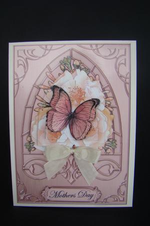 Butterfly & Wild Roses Fancy Arch Shaped Pyramid Sheet by Beverly Carmichael