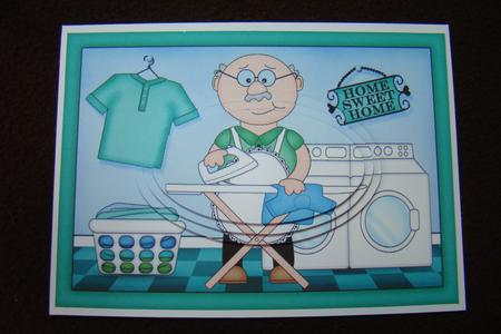 A5 Old Man Bert Housewife Oval Pyramage Topper by Beverly Carmichael