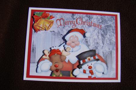 Santa with Friends and Snow Scene by Beverly Carmichael