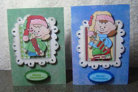 Cute Elves in Frames, Toppers by Beverly Carmichael