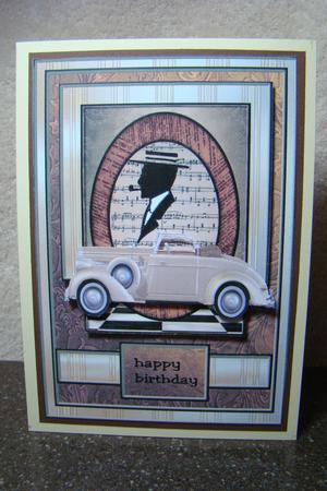 Male Card Vintage Car Birthday by Beverly Carmichael