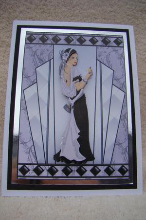 Art Deco Cocktail Hour A5 Card Front by Beverly Carmichael