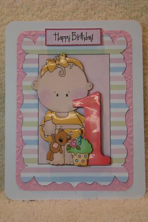 Baby Girls First Birthday with Cupcake by Beverly Carmichael