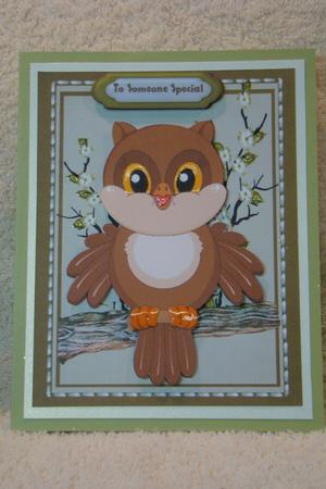 Lovely Owl in the Blossom Tree by Beverly Carmichael