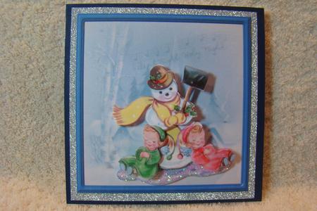 Snowman and Baby Angels Card by Beverly Carmichael