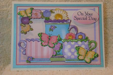 Butterfly Teacups 1 by Beverly Carmichael
