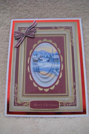 Lovely Christmas Village Scene in Pyramarge by Beverly Carmichael