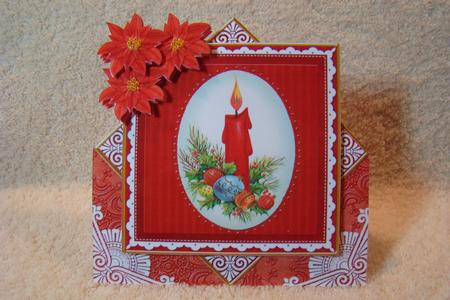 Red Candle Poinsettia Diamond Mini Card Kit by Beverly Carmichael