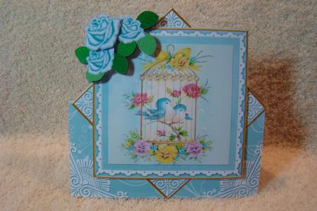 Lovebirds Teal Roses Diamond Card Mini Kit by Beverly Carmichael