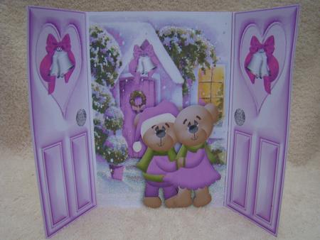 Bears Cuddling in the Cottage Gatefold by Beverly Carmichael