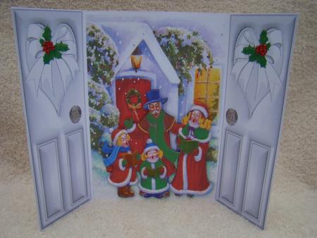 Vintage Carol Singers in Snow Scene Gatefold by Beverly Carmichael
