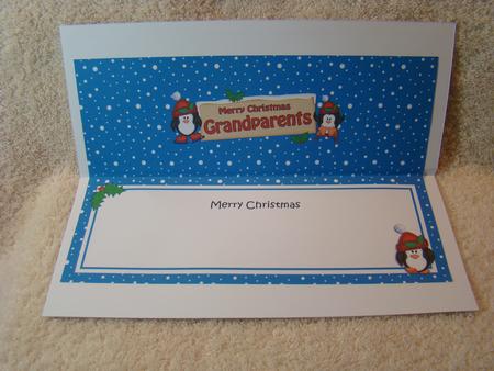 Xmas Grandparents Penguins Signpost Large Dl Matching Insert by Beverly Carmichael
