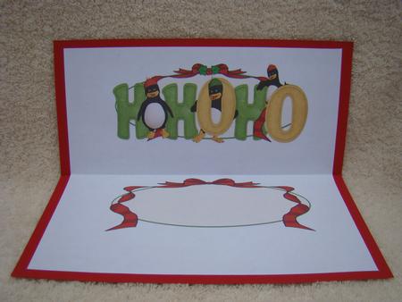 Ho Ho Ho Penguin Large Dl Insert by Beverly Carmichael