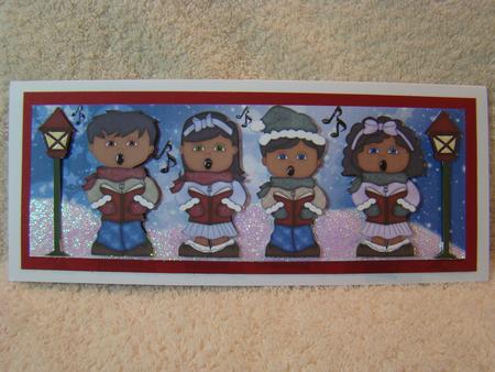 Carol Singers in the Snow Large Dl Card by Beverly Carmichael