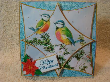 Christmas Blue Tits 3D Star Card Mini Kit by Beverly Carmichael