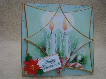 Candle Duo Green 3D Star Card Mini Kit by Beverly Carmichael