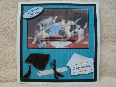 The Puppies Ate My Homework Card Topper by Beverly Carmichael