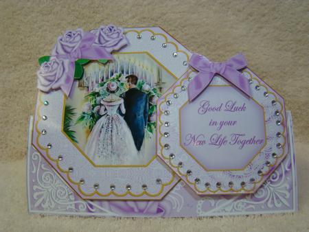 Lilac Couple Good Luck Double Octagon Card Envelope Kit by Beverly Carmichael