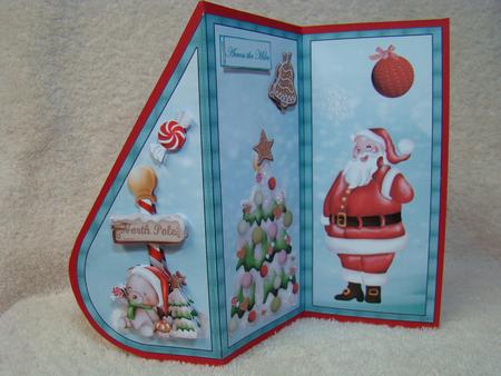 Santa's Party Time Teardrop Card and Decoupage by Beverly Carmichael