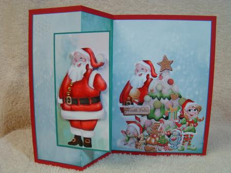 Santa's Party No Hole Fold Back Card by Beverly Carmichael
