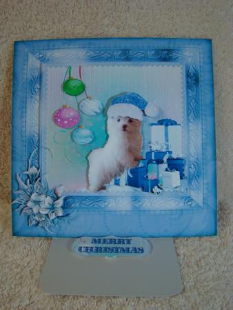 Maltese Puppy Christmas Presents Mini Kit by Beverly Carmichael