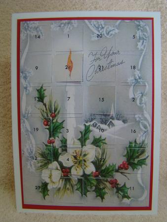 Christmas Candle Advent Calendar Card by Beverly Carmichael