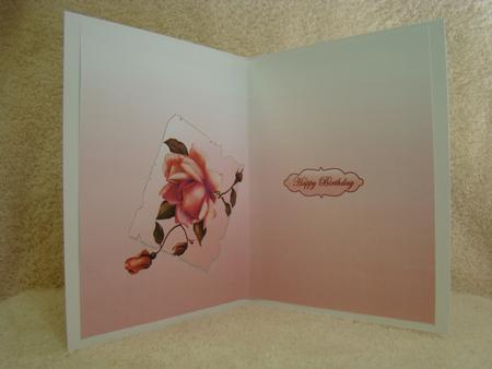 Insert Pink Rose on Paper and Lace by Beverly Carmichael