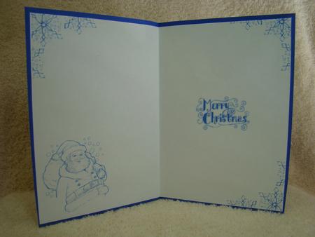 Santa Insert Blue by Beverly Carmichael
