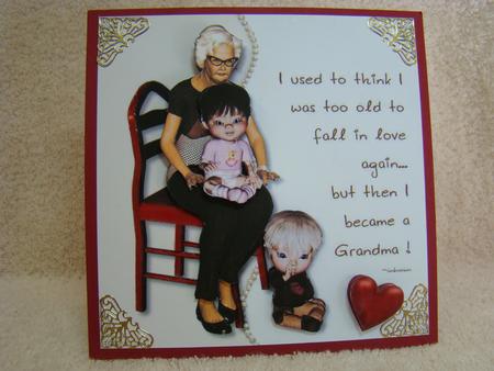 Too Old Card Topper (grandmother) by Beverly Carmichael